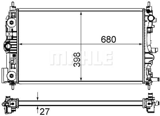 Radiator, engine cooling BEHR CR 1238 000S