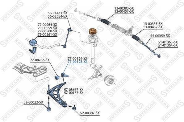 Mounting, control/trailing arm 77-00123-SX