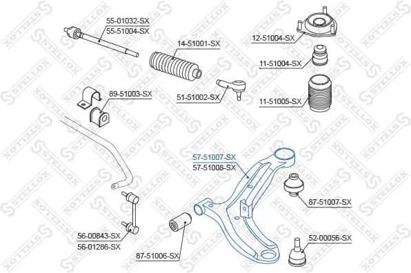 Control/Trailing Arm, wheel suspension 57-51007-SX - image 2