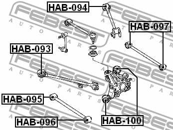 Mounting, control/trailing arm HAB-100 - image 2