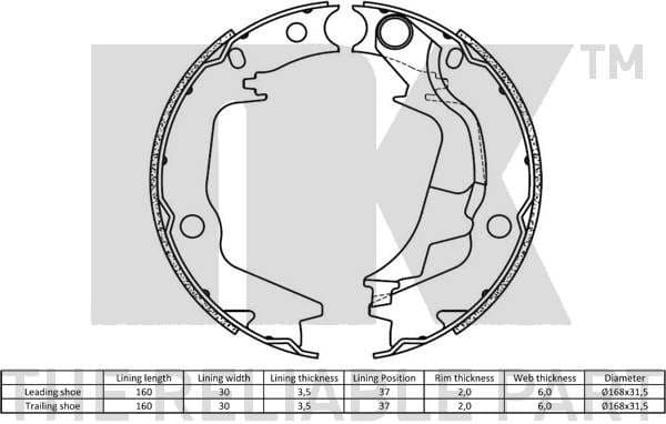 Brake Shoe Set, parking brake 2734793 - image 2