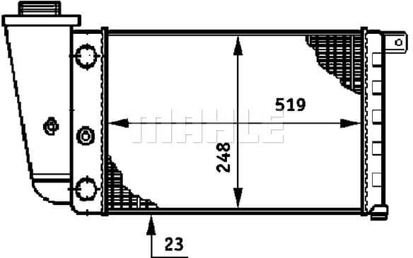 Radiator, engine cooling BEHR CR 617 000S