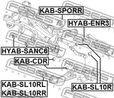 Mounting, control/trailing arm KAB-SL10RR - image 2
