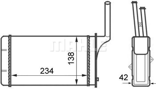 Heat Exchanger, interior heating BEHR AH 49 000S