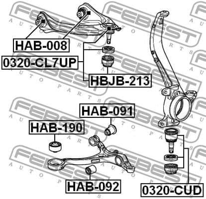 Mounting, control/trailing arm HAB-190 - image 2