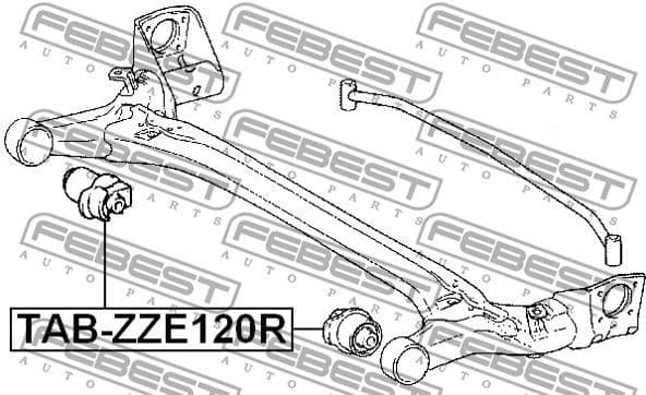Bushing, axle beam TAB-ZZE120R - image 2