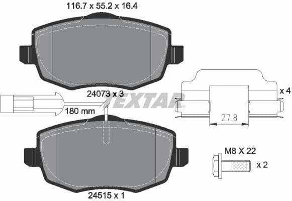 Brake Pad Set, disc brake Q+ 2407304