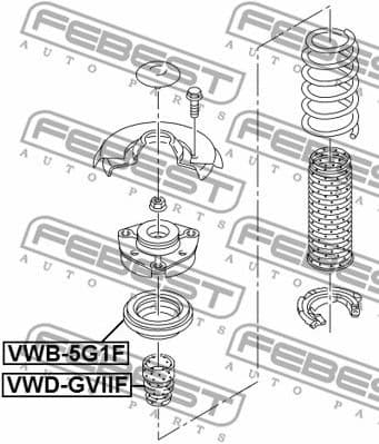 Rolling Bearing, suspension strut support mount VWB-5G1F - image 2