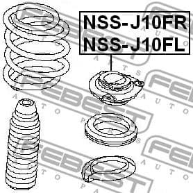 Suspension Strut Support Mount NSS-J10FR - image 2