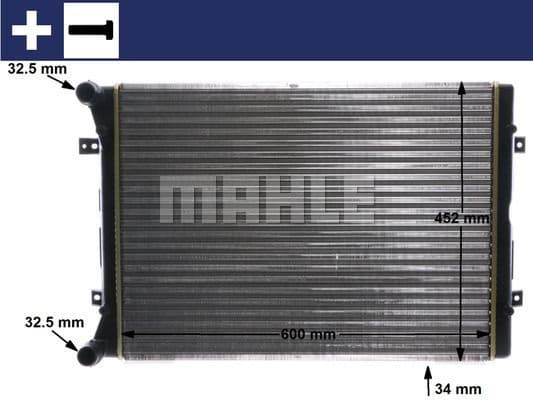 Radiator, engine cooling BEHR CR 2038 000S