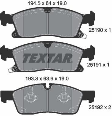 Brake Pad Set, disc brake Q+ 2519002