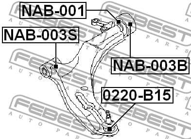 Mounting, control/trailing arm NAB-001 - image 2