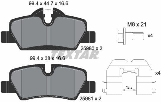 Brake Pad Set, disc brake Q+ 2598001