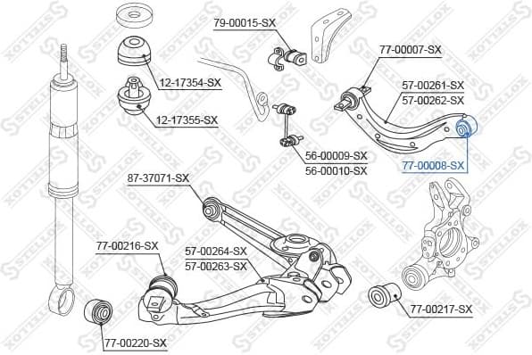 Mounting, control/trailing arm 77-00008-SX