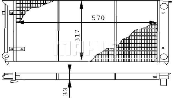 Radiator, engine cooling BEHR CR 414 000S