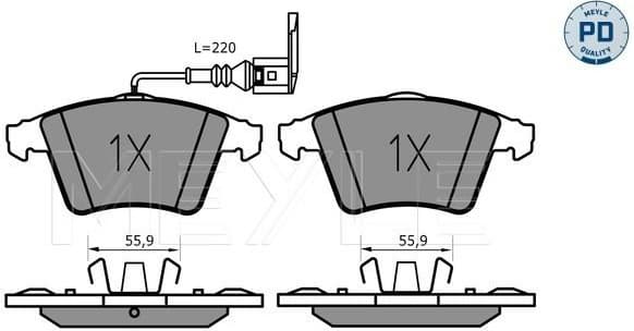 Brake Pad Set, disc brake MEYLE-PD: Advanced performance and design. 025 237 4619/PD