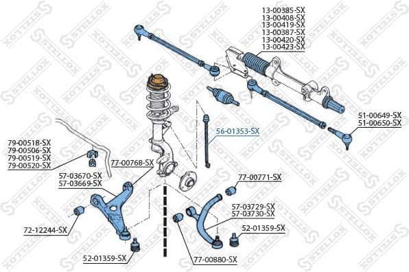 Link/Coupling Rod, stabiliser bar 56-01353-SX - image 2