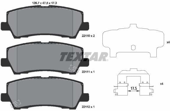 Brake Pad Set, disc brake 2211001