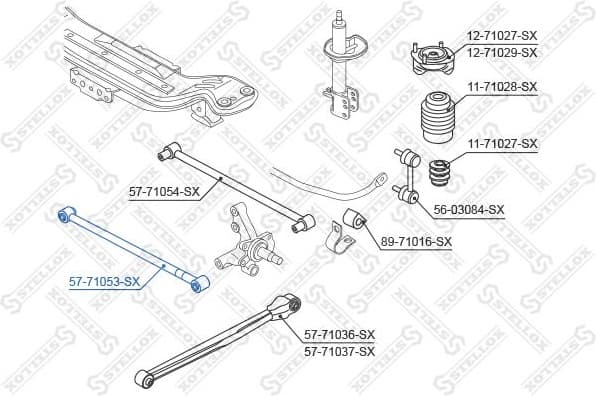 Rod/Strut, wheel suspension 57-71053-SX