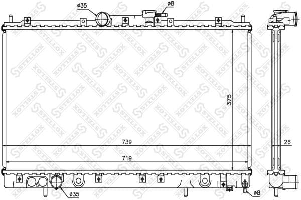 Radiator, engine cooling 10-25962-SX