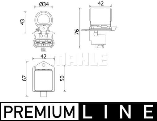 Series Resistor, electric motor (radiator fan) BEHR *** PREMIUM LINE *** CFR 2 000P