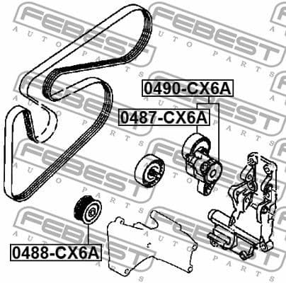 Tensioner Pulley, V-ribbed belt 0487-CX6A - image 2