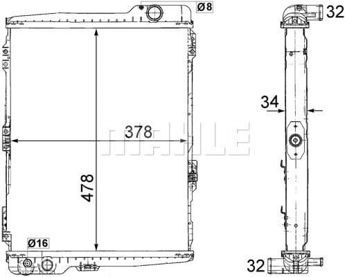 Radiator, engine cooling BEHR CR 253 000S