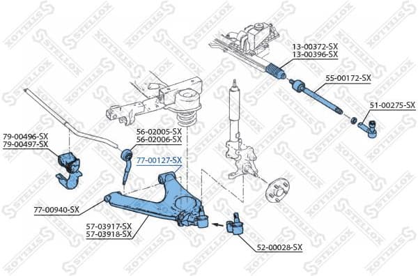Mounting, control/trailing arm 77-00127-SX