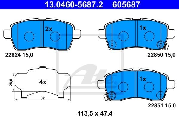 Brake Pad Set, disc brake 13.0460-5687.2