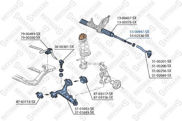 Inner Tie Rod 55-00947-SX - image 2