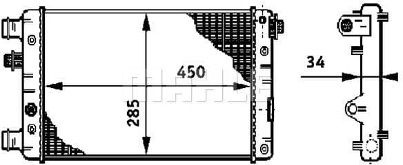 Radiator, engine cooling BEHR CR 632 000S