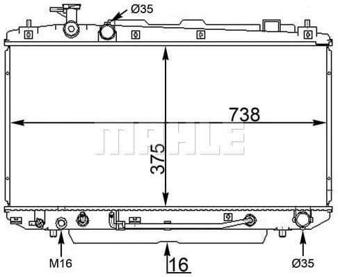 Radiator, engine cooling BEHR CR 1568 000S