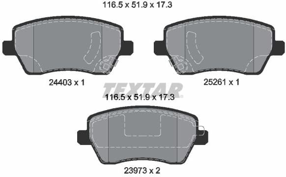 Brake Pad Set, disc brake Q+ 2440301