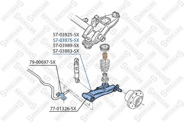 Control/Trailing Arm, wheel suspension 57-03875-SX - image 2