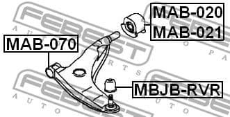 Mounting, control/trailing arm MAB-021 - image 2