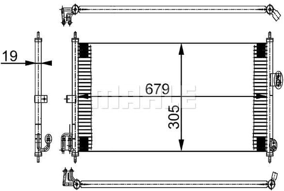 Condenser, air conditioning BEHR AC 252 000S