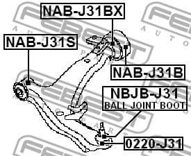 Mounting, control/trailing arm NAB-J31BX - image 2