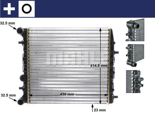 Radiator, engine cooling BEHR CR 454 000S