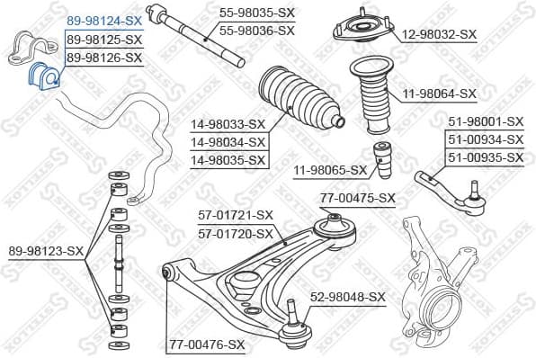 Mounting, stabiliser bar 89-98124-SX - image 2