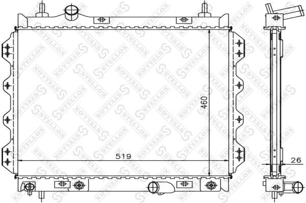 Radiator, engine cooling 10-25621-SX