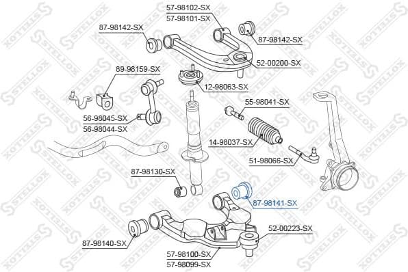 Mounting, control/trailing arm 87-98141-SX
