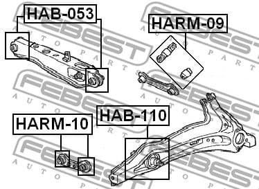 Mounting, control/trailing arm HAB-053