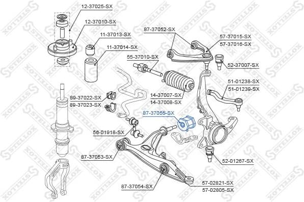 Mounting, control/trailing arm 87-37055-SX - image 2