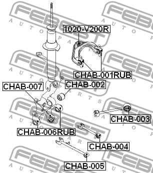 Mounting, control/trailing arm CHAB-001RUB - image 2