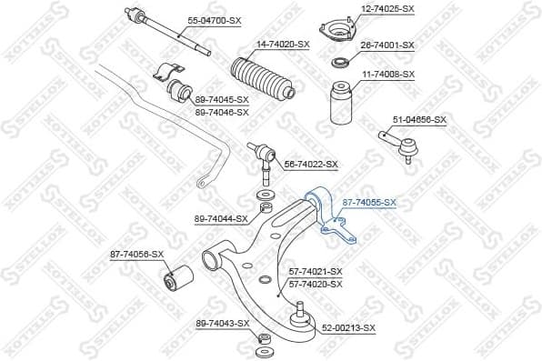 Mounting, control/trailing arm 87-74055-SX