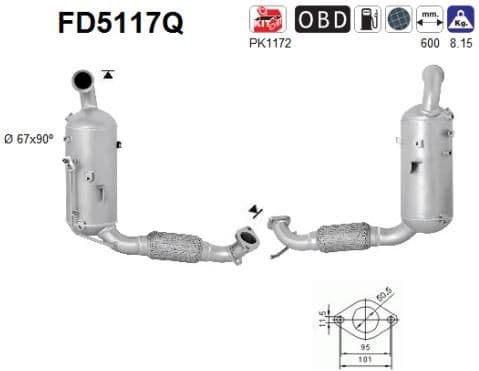 Soot, particle filter, DPF FD5117Q