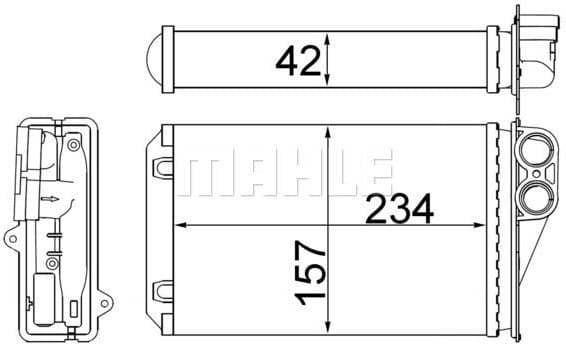 Heat Exchanger, interior heating BEHR AH 248 000S
