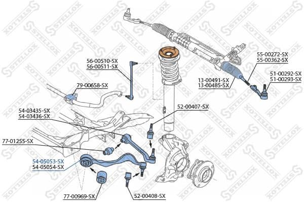 Control/Trailing Arm, wheel suspension 54-05053-SX - image 2
