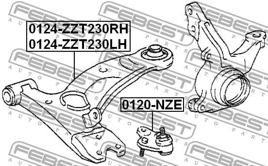 Control/Trailing Arm, wheel suspension 0124-ZZT230LH - image 2