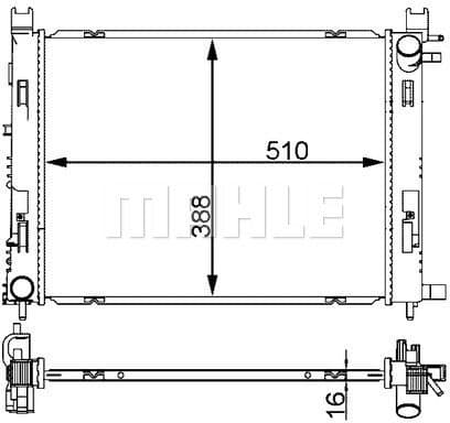 Radiator, engine cooling BEHR CR 2166 000S